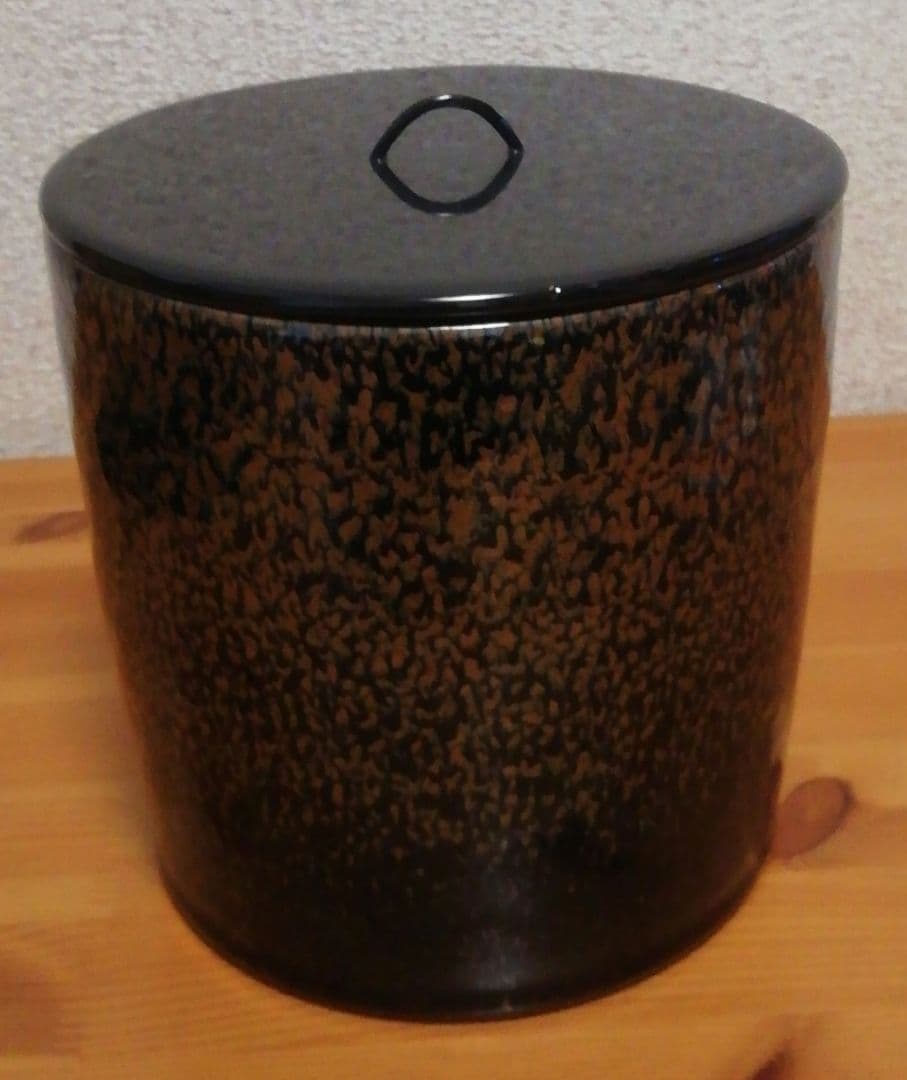 鎌田幸二作　褐釉滴　天目　水指　共箱　共布　茶道具