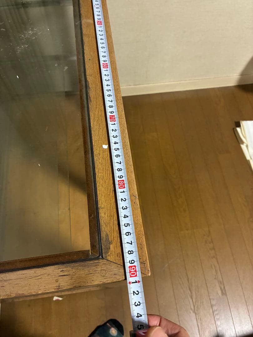 ガラスショーケース　　木製フレーム　引き取り限定