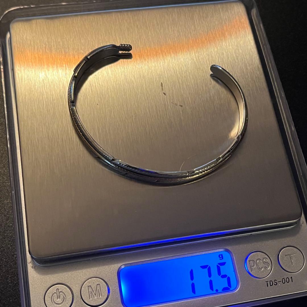 ナバホ ハーヴィーメイス 12KGF フェザー バングル インディアンジュエリー