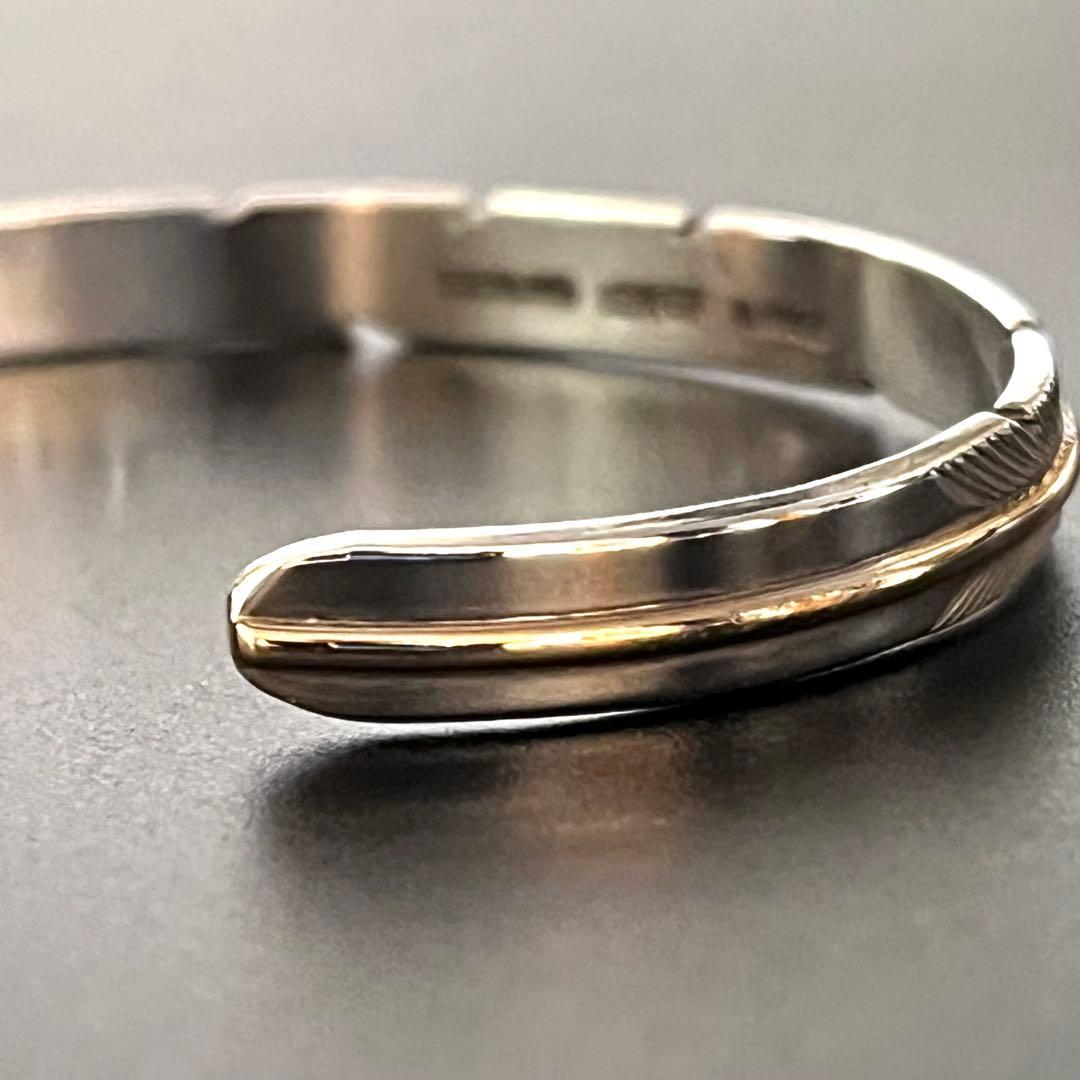 ナバホ ハーヴィーメイス 12KGF フェザー バングル インディアンジュエリー