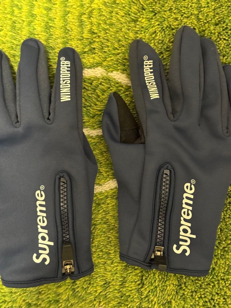 美品　Supreme Windstopper Zip Gloves ネイビー　M