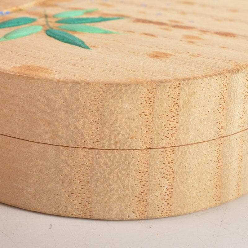 茶道具　道場宗廣造　葦に水　桐団扇香合　共箱　V　6785