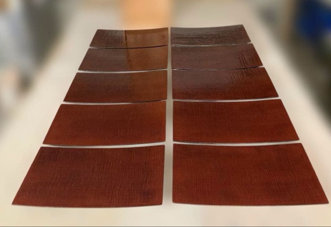 輪島塗　山崖宗陽造　溜塗布目盛器　10客　長皿　長角皿　共箱　美品