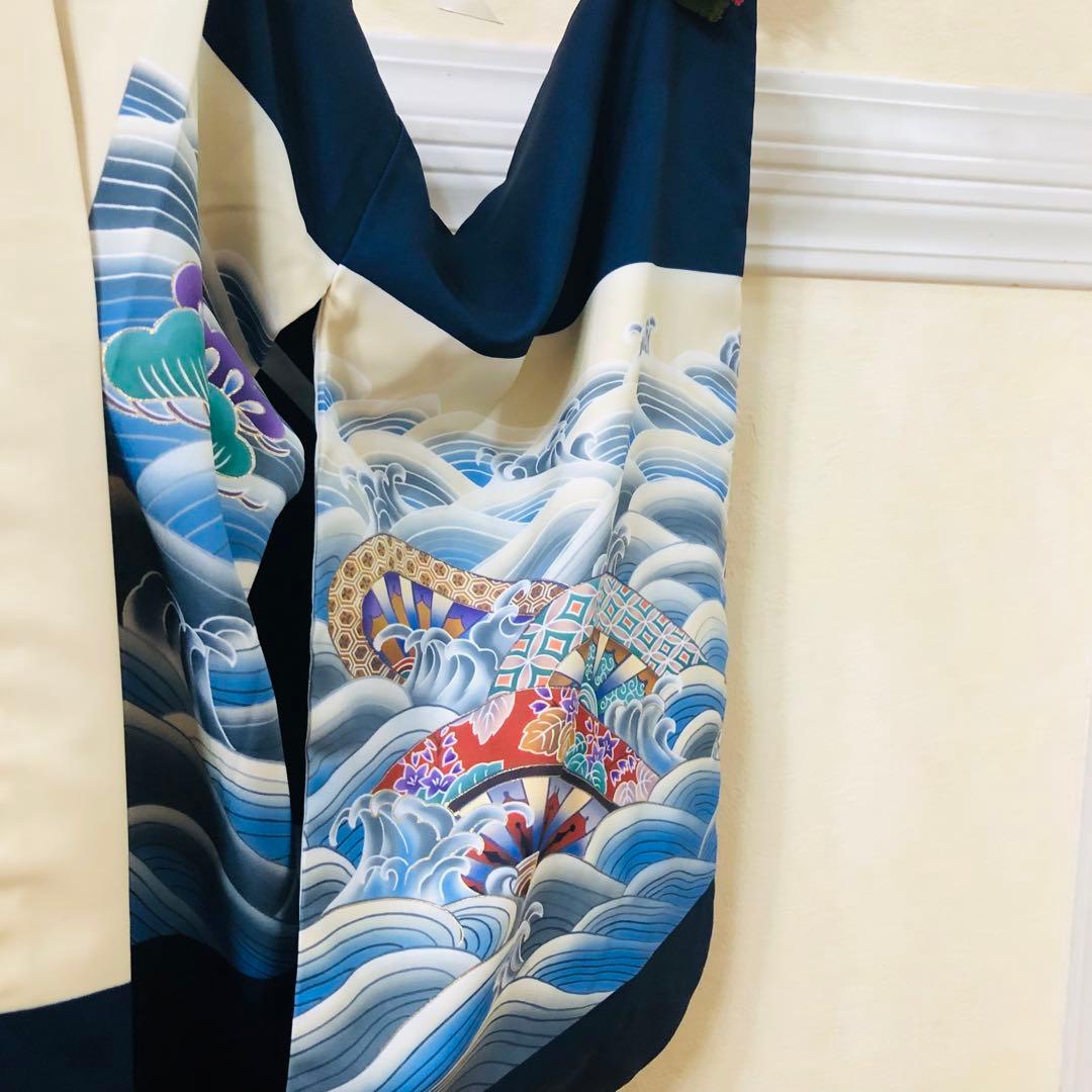 七五三　男の子￼￼￼‼️祝着・羽織・袴セット　鷹鷲立波絵巻花文金彩⭐︎完全フルセット