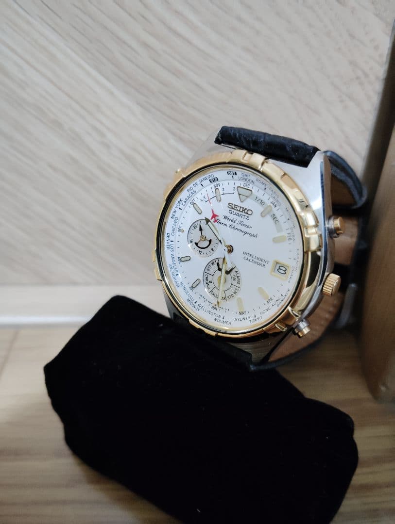 【超希少・極美品】セイコー ワールドタイマー 6M15-0020 JAL機内販売