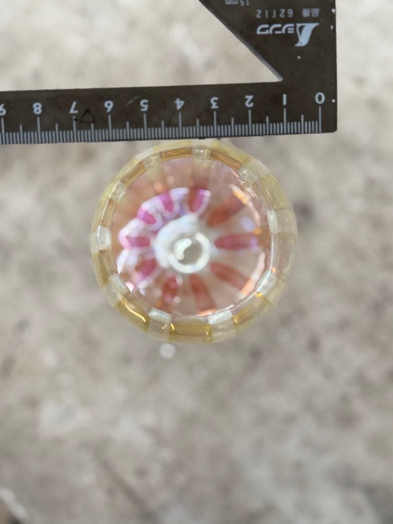 紫と黄色グラデーションガラスカップ　　　　キャンドル入れ　フラワーアレンジメント