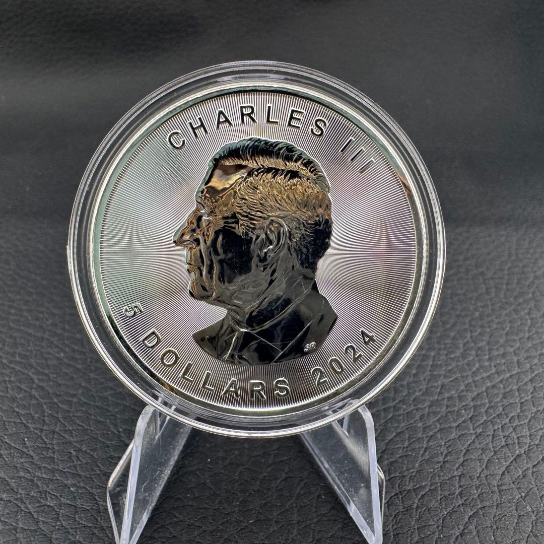 世界100枚 カナダ メイプルリーフ 銀貨 カラー ステンドグラスペガサス