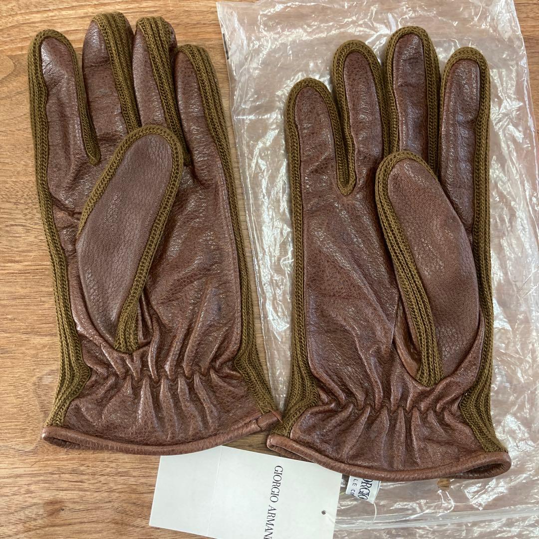 Giorgio Armani ブラウンレザー手袋