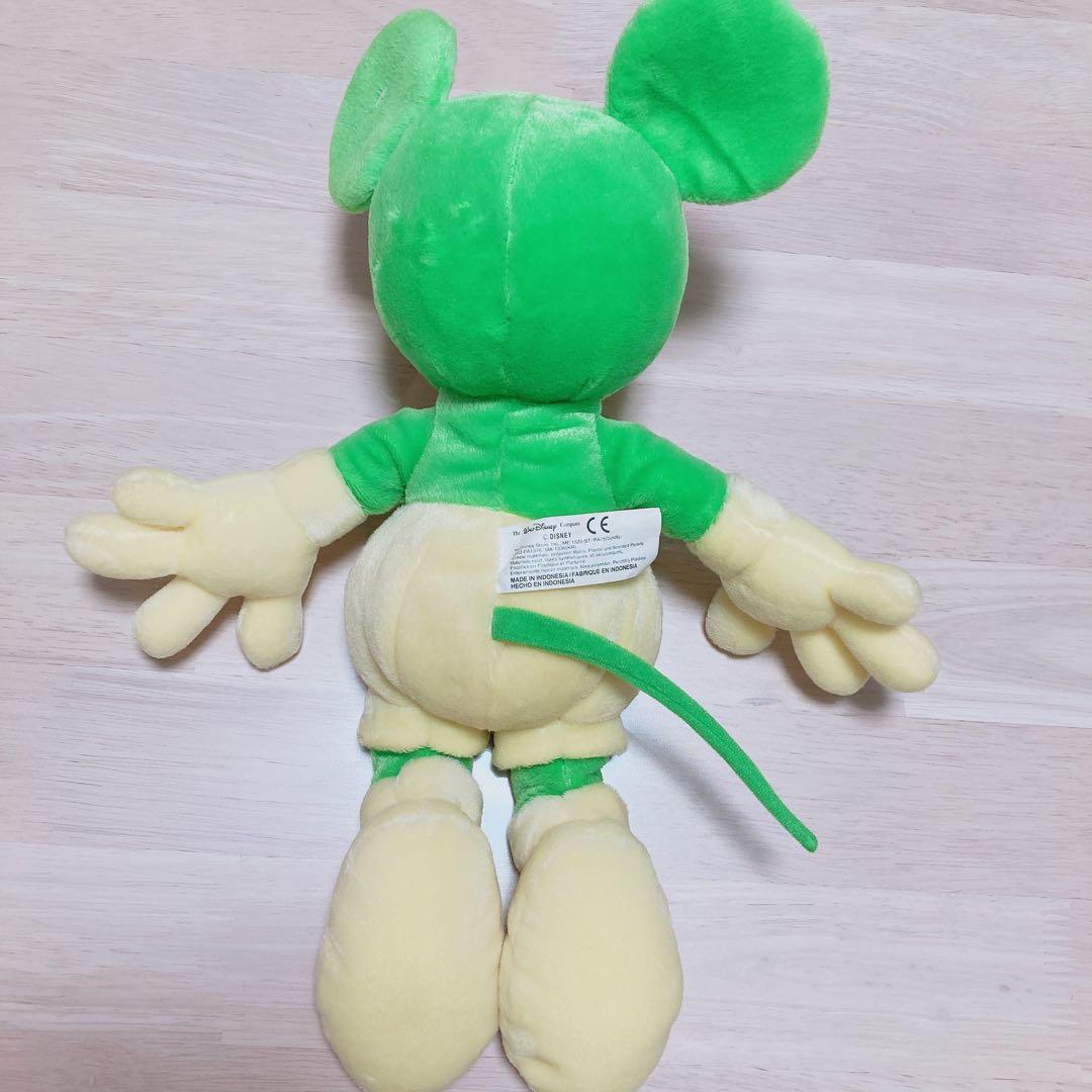 【超希少】ミッキーマウス　ディズニーストア　ライム　ぬいぐるみ　年代物　激レア