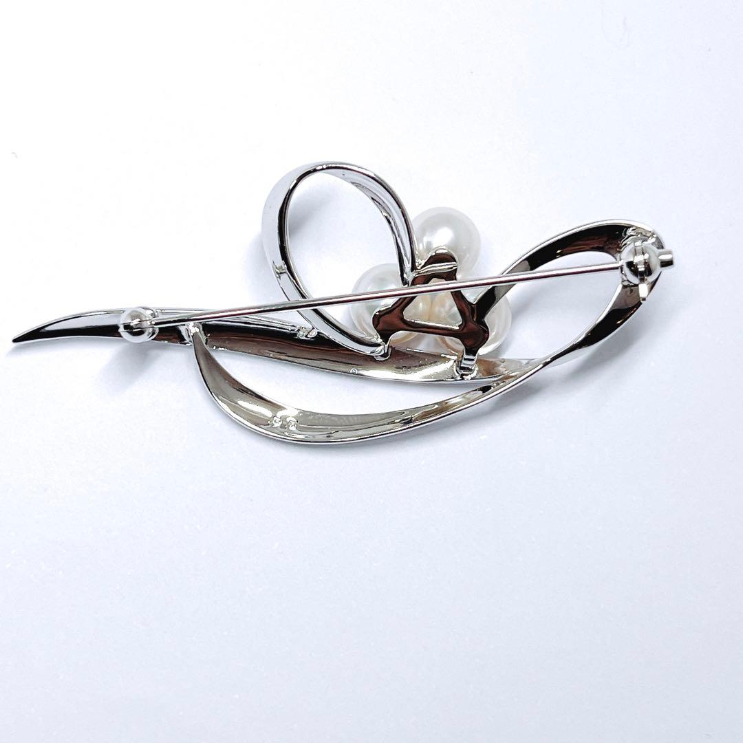 【新品同様】✨MIKIMOTO ミキモト パール　ブローチ フラワー　シルバー