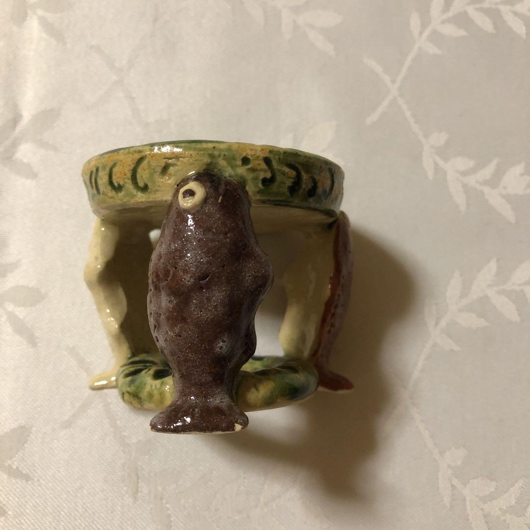 茶道具　織部蓋置　加藤芳右衛門作　八坂窯