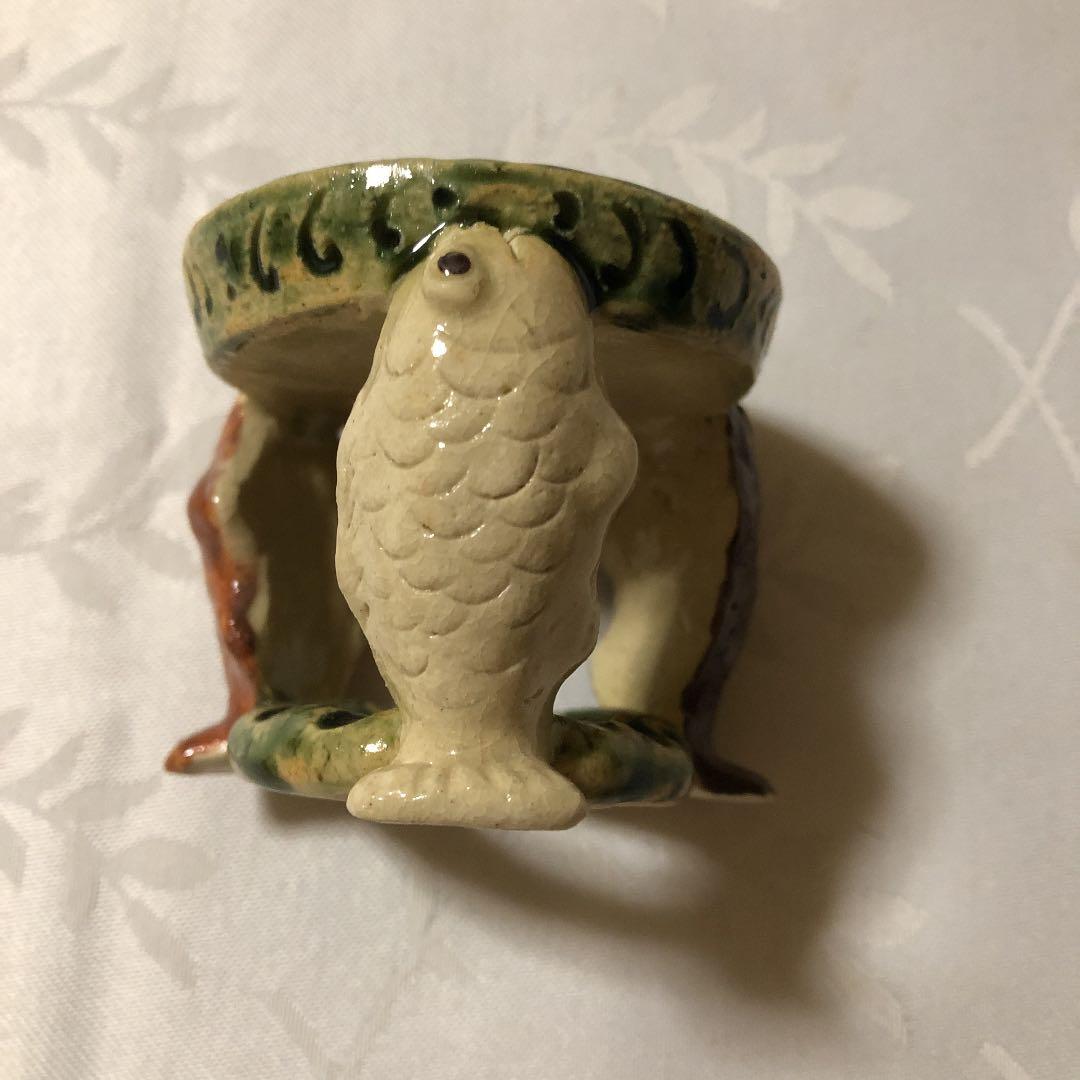 茶道具　織部蓋置　加藤芳右衛門作　八坂窯