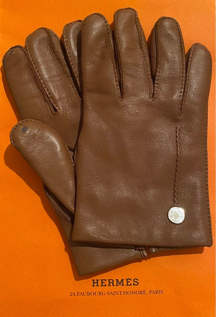 HERMES ラムレザー　メンズ手袋