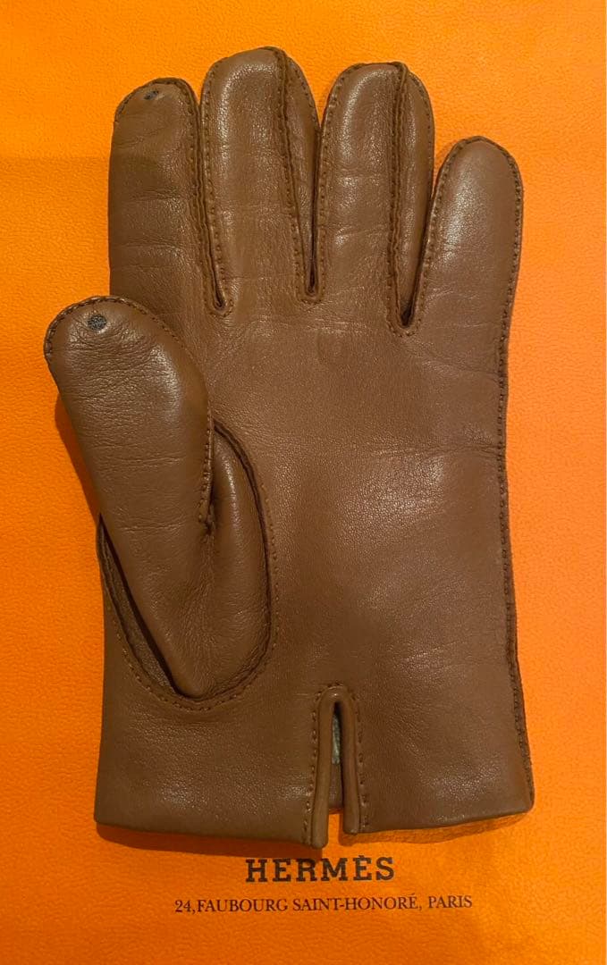 HERMES ラムレザー　メンズ手袋