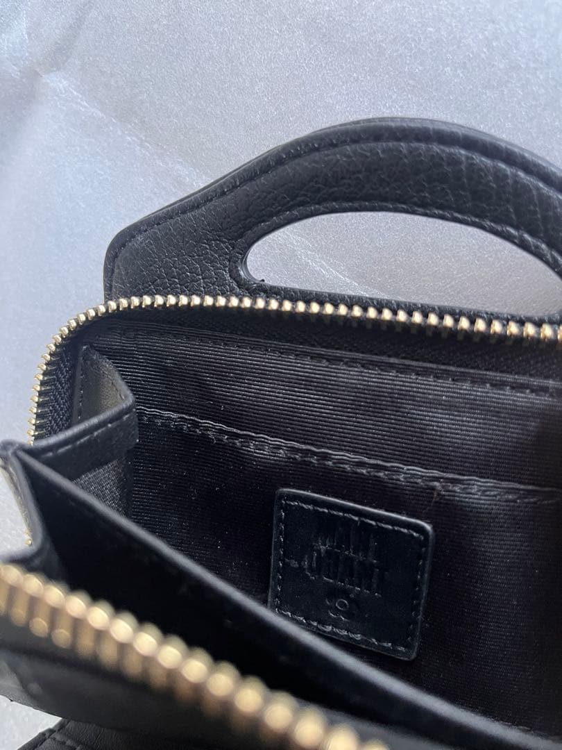 MARY QUANT マリークワント ハンドル付 二つ折り財布 ブラック