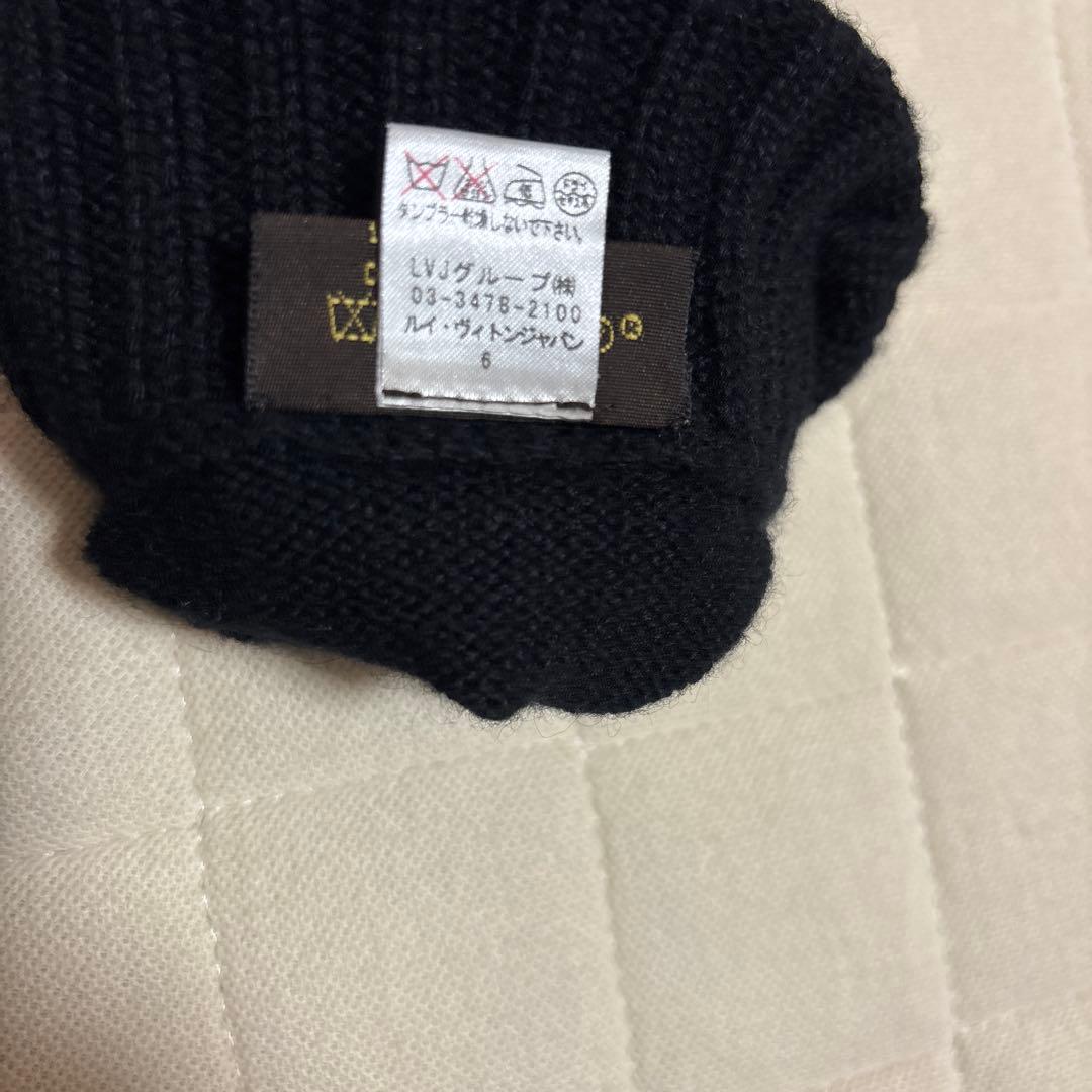 ルイヴィトンLOUIS VUITTONダミエ レザーパッチ カシミヤ100％手袋