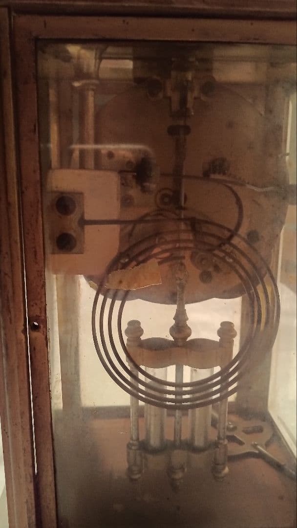 アンティーク ネジ巻式　振り子 置き時計