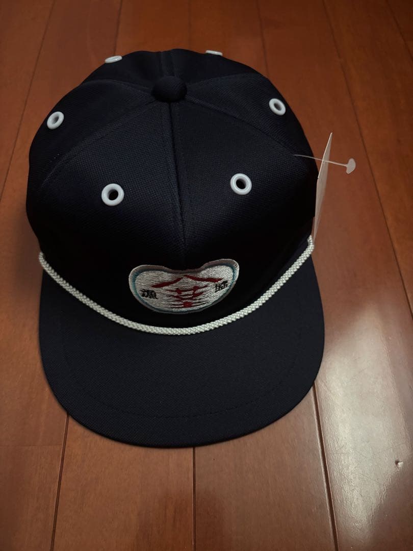 ぶてぃっく紫歯茎　キャップ　野性爆弾　くっきー紫歯茎漁協組合キャップ　ネイビー