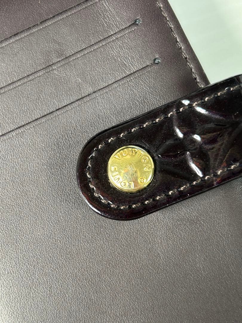 美品ヴィトン ヴェルニ ポルト フォイユ ヴィエノワ アマラント ガマ口