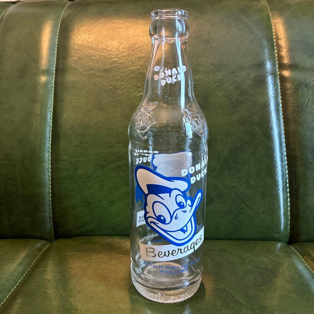 希少 50〜60's ドナルドダック ビバレッジ ガラスソーダボトル ディズニー