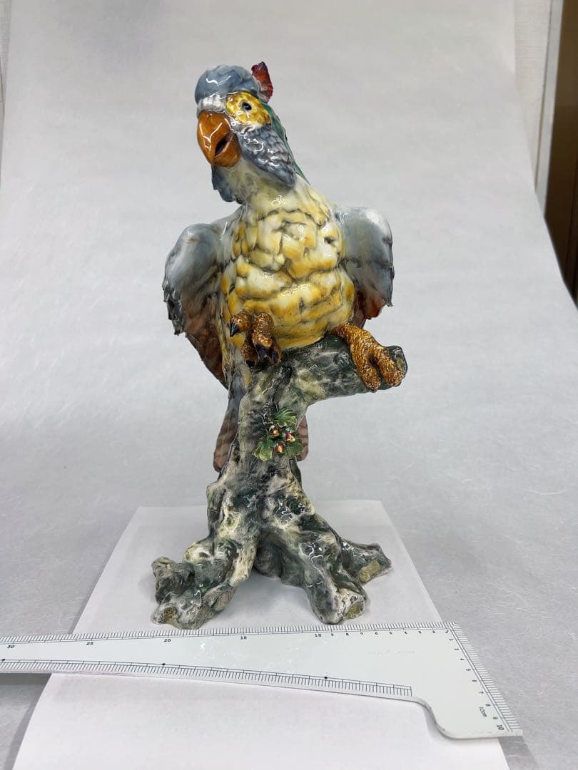 オウム　置き物　イタリア製　オブジェ　コレクション 鳥