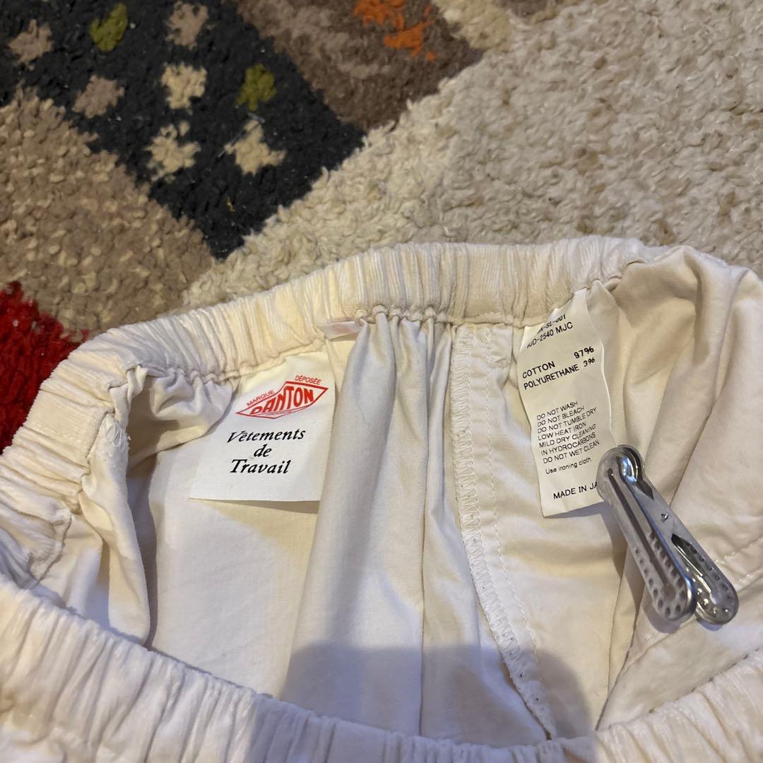 ダントン　コーデュロイ　ストレッチテーパードパンツ　36 オフホワイト