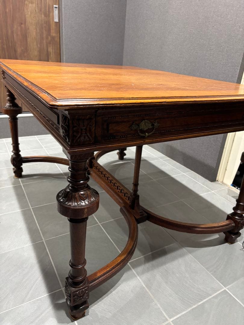 アンティーク　センターテーブル　オーク材テーブル