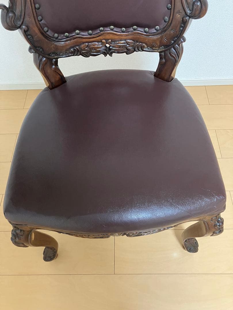 専用　アンティーク　猫足　革張り　ダイニングチェア