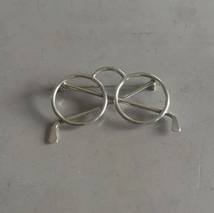 silver925 丸めがね vintage ブローチ