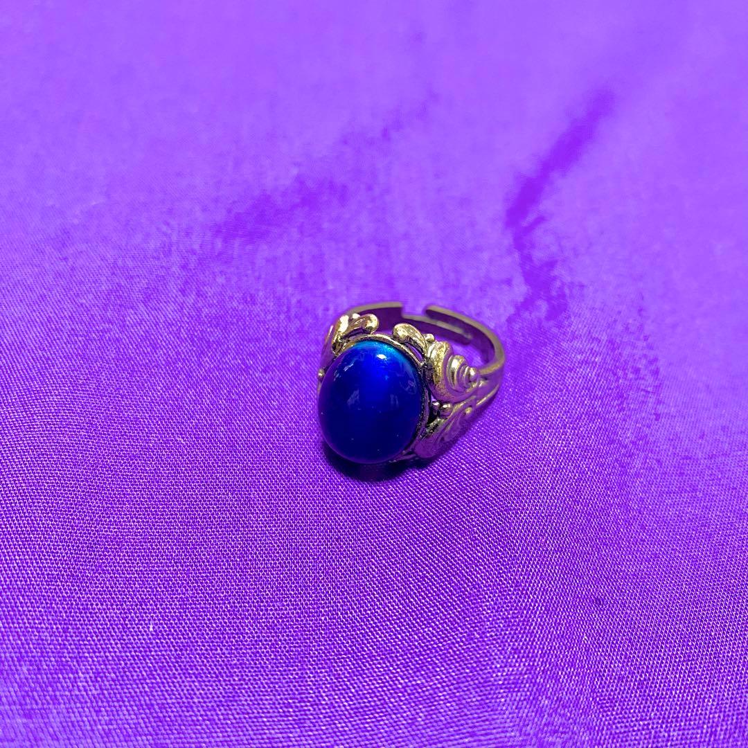 【上級呪物】蒼煌の指環 ～深青霊石が導く洞察と守護の環～