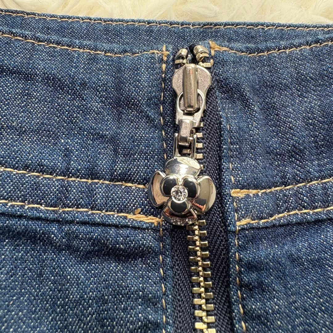 新品 エムズグレイシー 24AW パールスタッズ付きデニムスカート 近年モデル