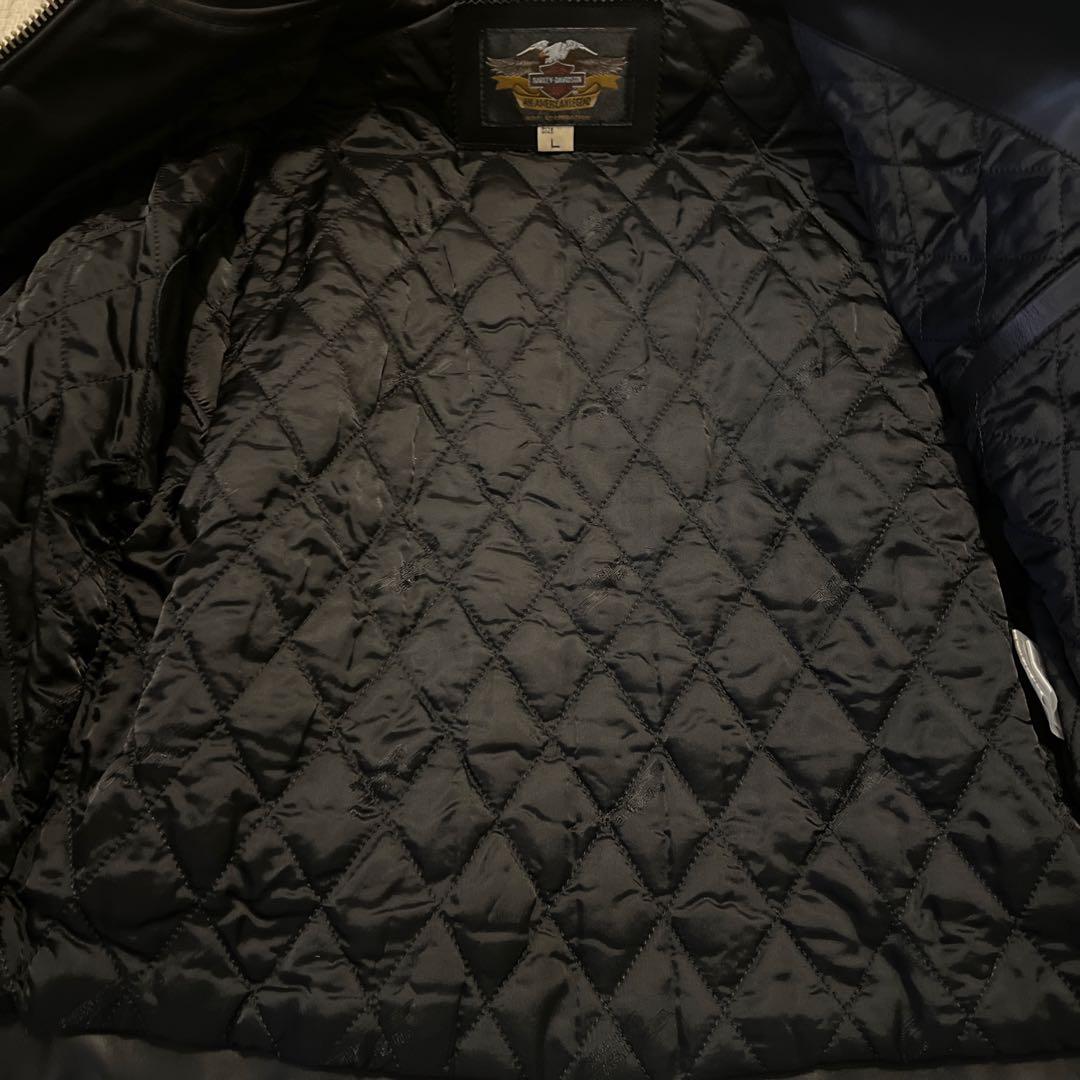 ハーレーダビットソン シングルライダース 牛革 ブラック　L