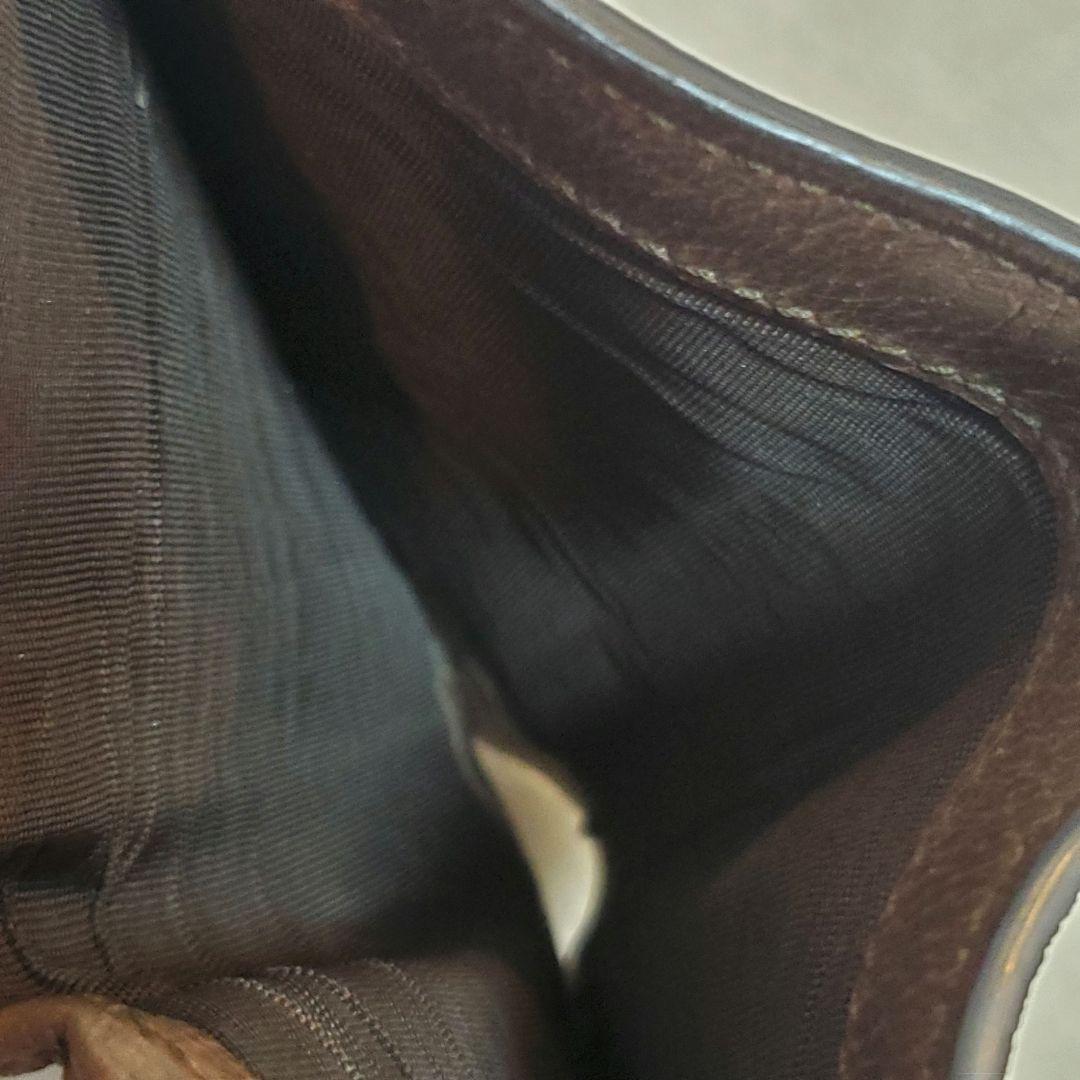 美品 グッチ シェリーライン オフディア 二つ折り財布 小銭入れ付き 茶