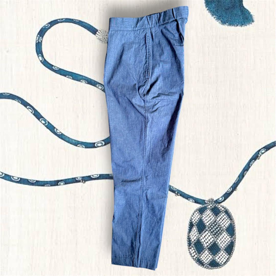 日本製 45R フォーティファイブアール リネンコットンブレンドパンツネイビー3