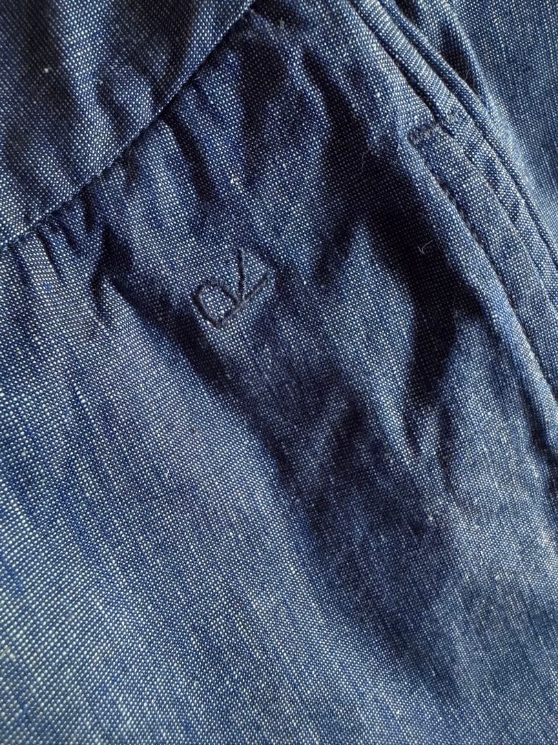 日本製 45R フォーティファイブアール リネンコットンブレンドパンツネイビー3