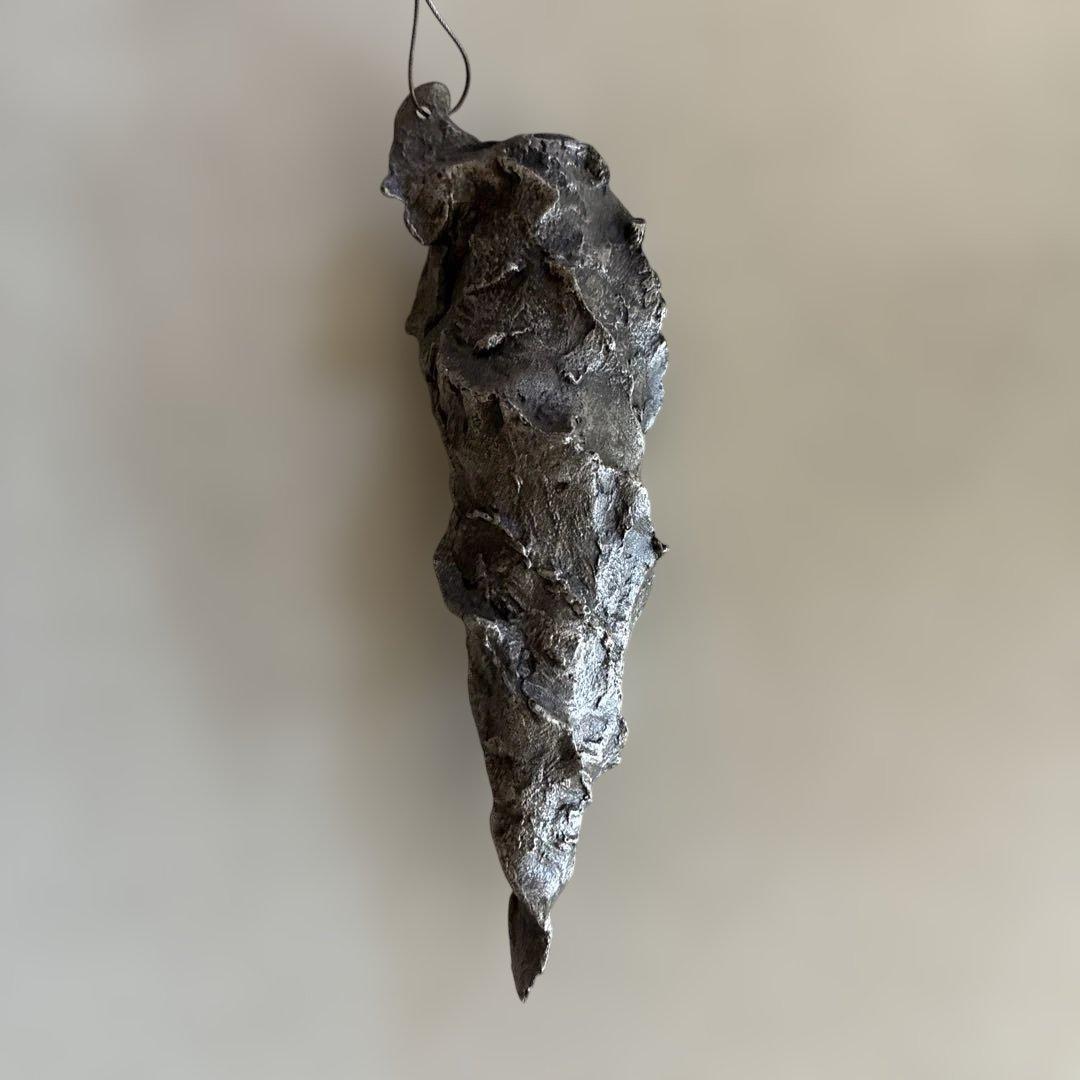 高岡銅器　ミノムシ　一輪挿し　いぶし銀