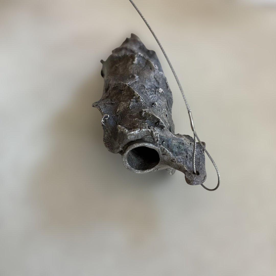 高岡銅器　ミノムシ　一輪挿し　いぶし銀