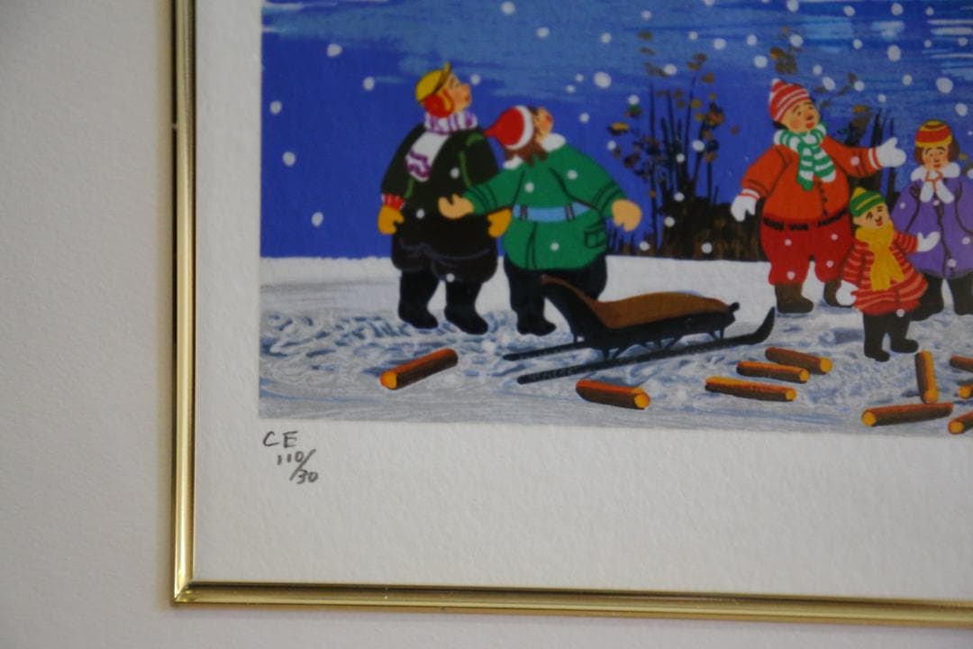 ヒロ・ヤマガタ 『日本のエッセンス 初雪』 シルクスクリーン 直筆サイン