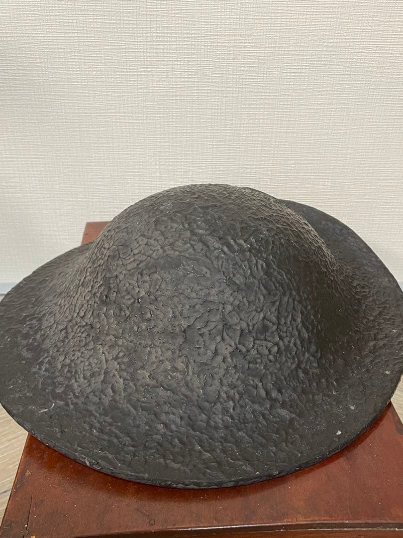 ★時代品★陣笠　兜　戦国　武将　大名　江戸時代　黒漆塗　家紋　武具　骨董　古美術