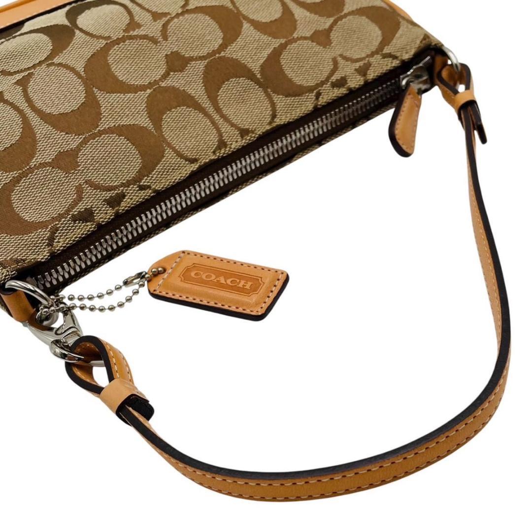 美品 コーチ ショルダーバッグ アクセサリーポーチ キャンバス 6094