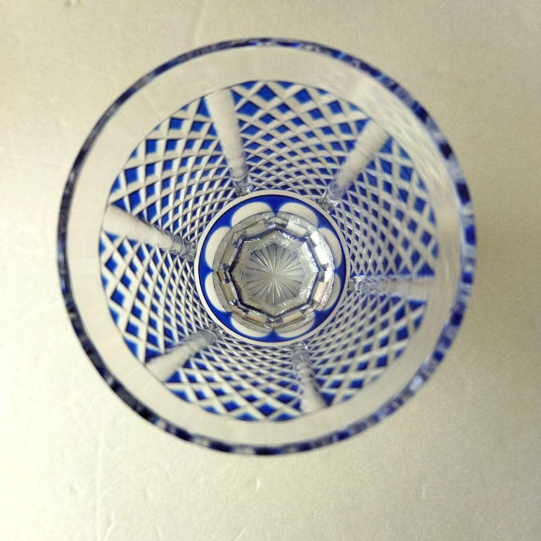 ミ*メ様 【未使用　長期保管品】復元薩摩切子　金継　脚付杯　色被せ切子　紗綾高杯