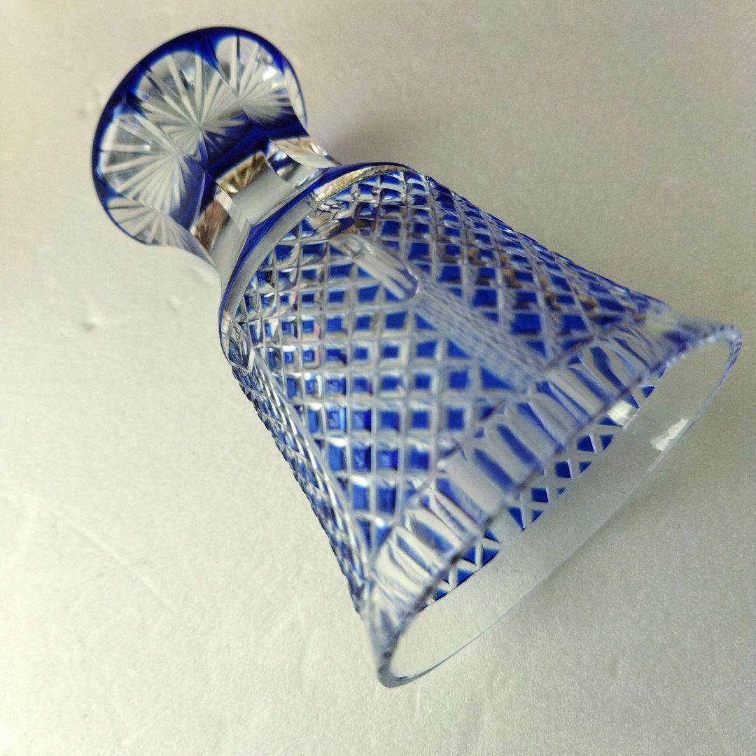 ミ*メ様 【未使用　長期保管品】復元薩摩切子　金継　脚付杯　色被せ切子　紗綾高杯