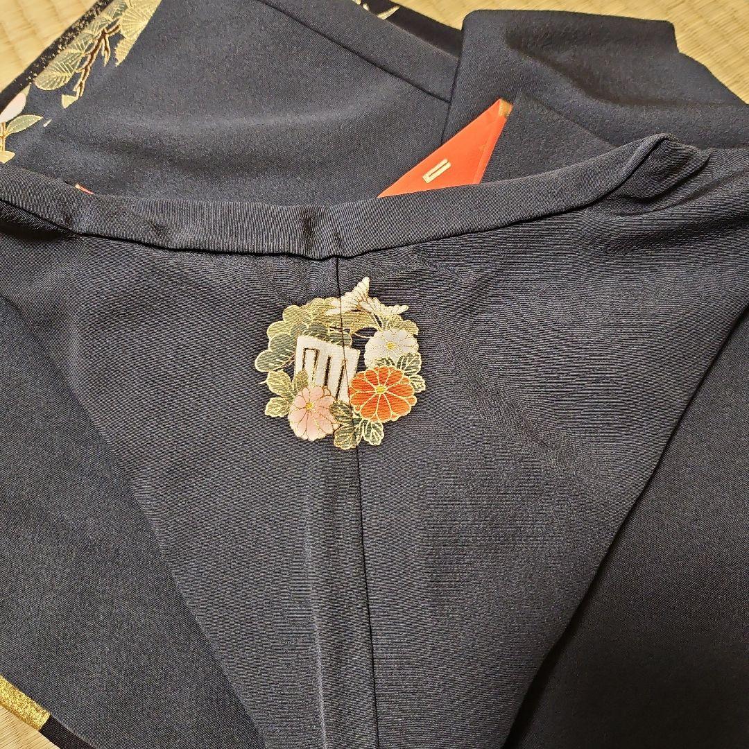 振袖 黒 墨黒 かぐや姫柄 着物