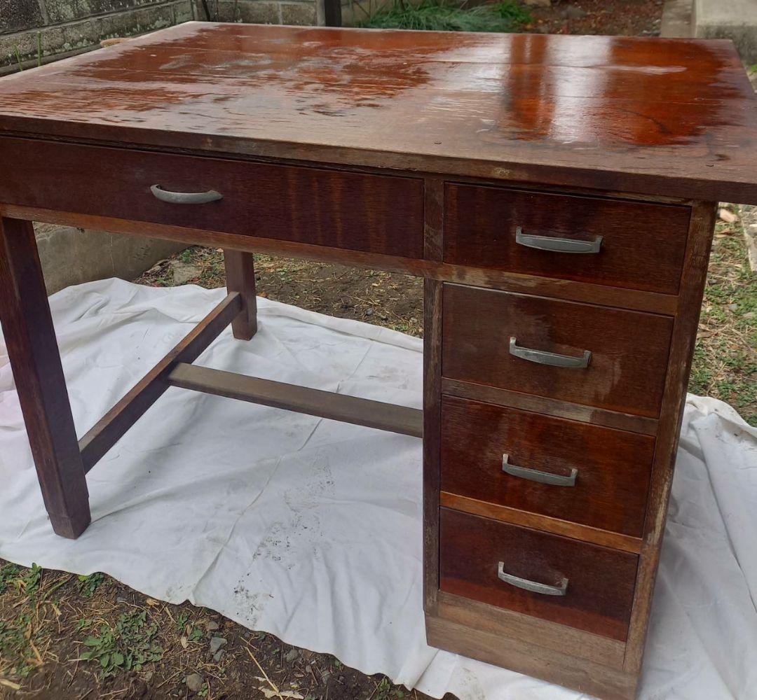 アンティーク家具　昭和レトロ　学習机　　片袖机　骨董品