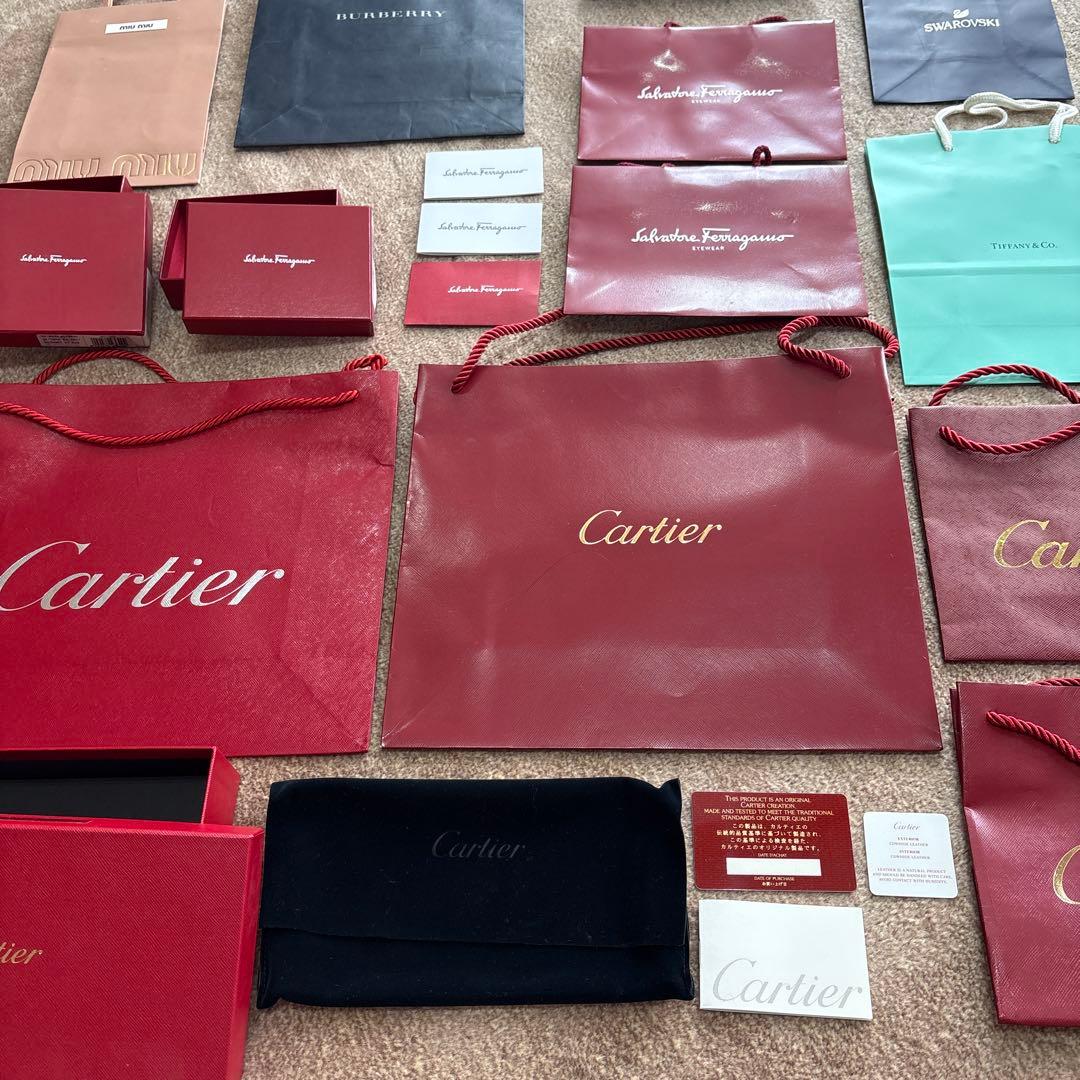 Cartier ティファニー　バーバリー　フェラガモ等ショップ袋ボックスセット