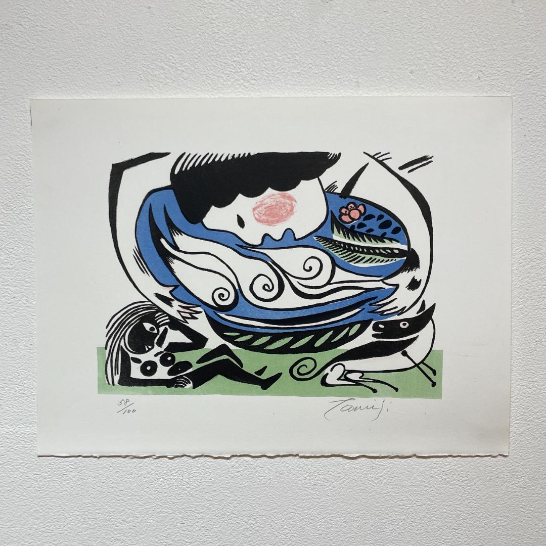 北川 民次 「献花とセレモニアル」 リトグラフ 版画