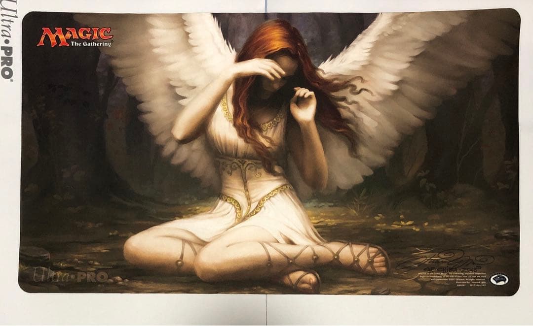 空翔ける雪花石の天使 mtg プレイマット Howard Lyon サインド