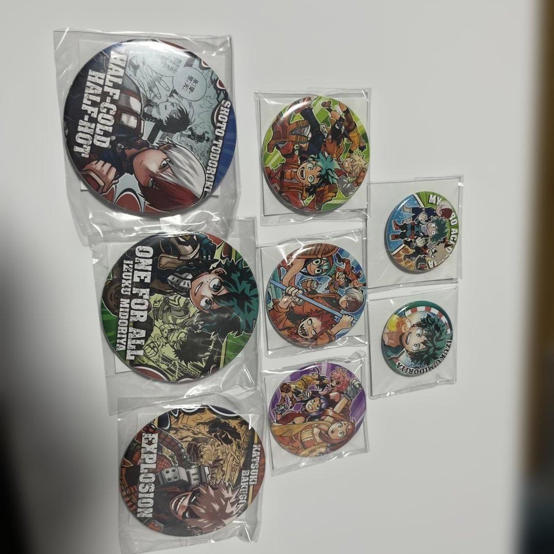 最終値下げワンピース鬼滅の刃ヒーローアカデミア 缶バッジセット応募者全員サービス