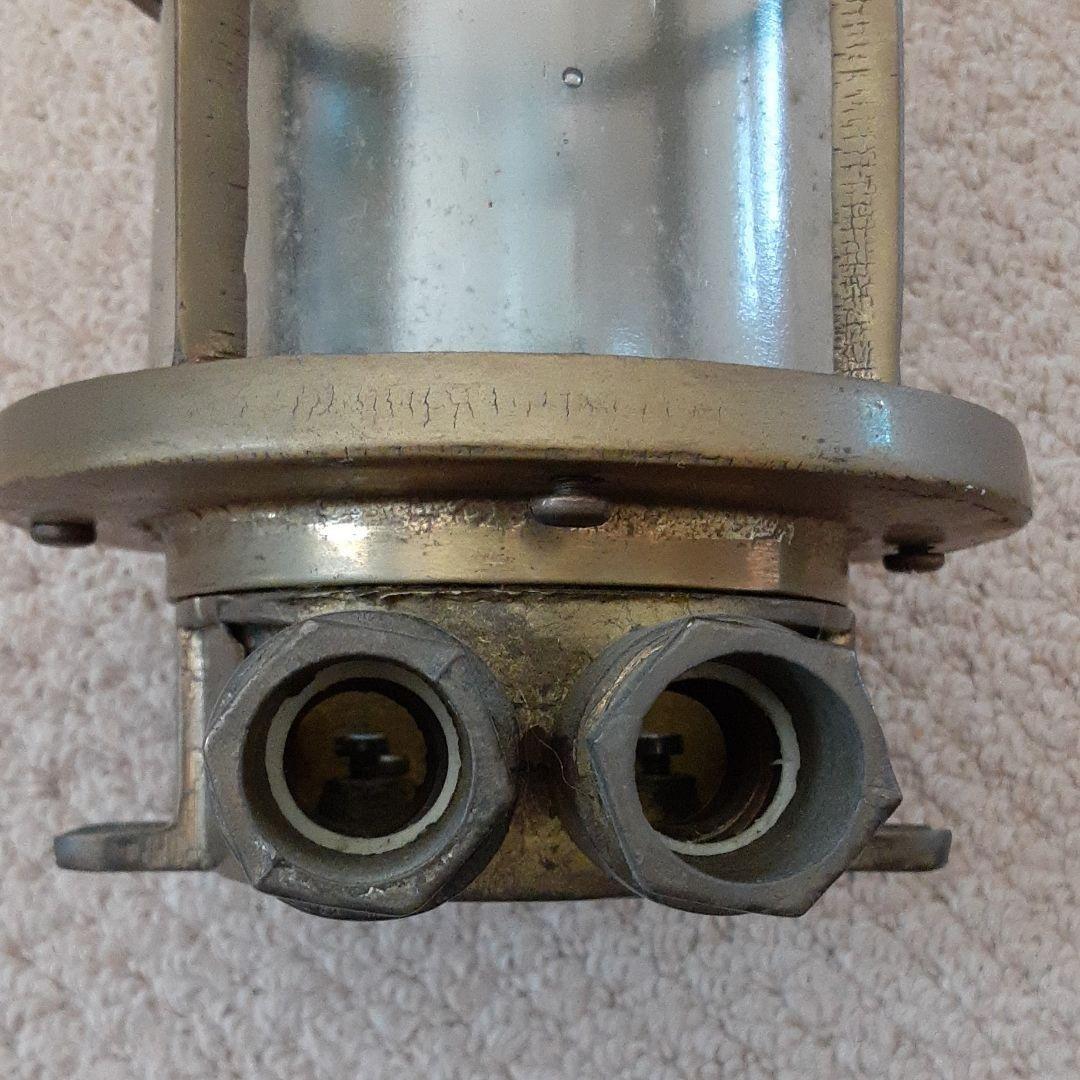 古い外国船燈火マリンランプ/真鍮&気泡ガラス/ハリケーン船舶用ブラケットライト