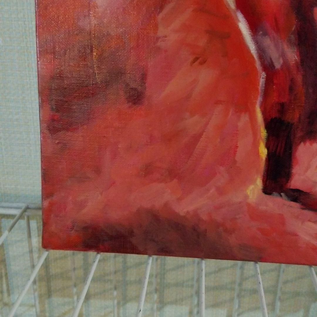 油絵　みーちゃん　夕方帰る子豚